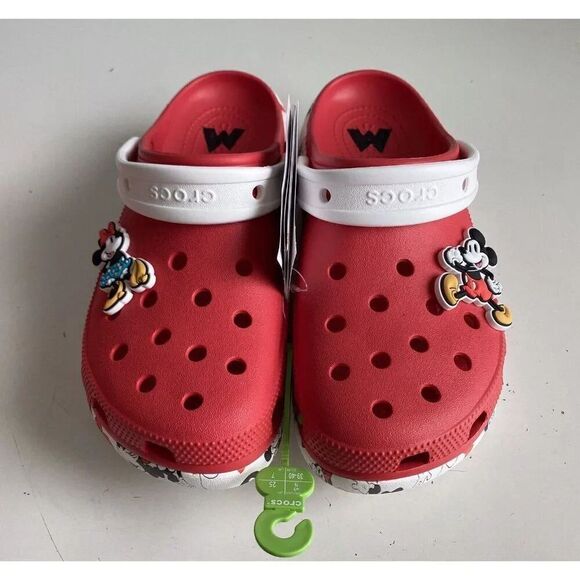 Crocs Disney Mickey Minnie Mouse Platform Clog 208885-8C1 Women's Sz 9 Jibbitz - Picture 1 of 9